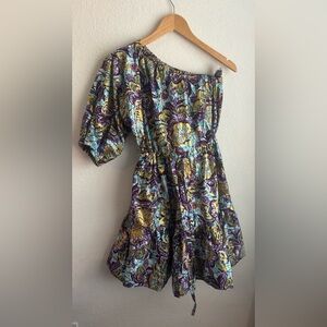 Francis + Benedict Floral One-Shoulder Dress